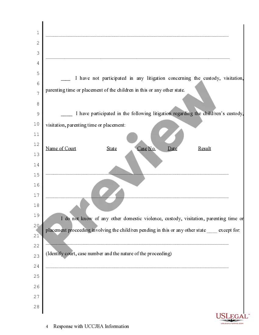 Preview Response with UCCJEA Information