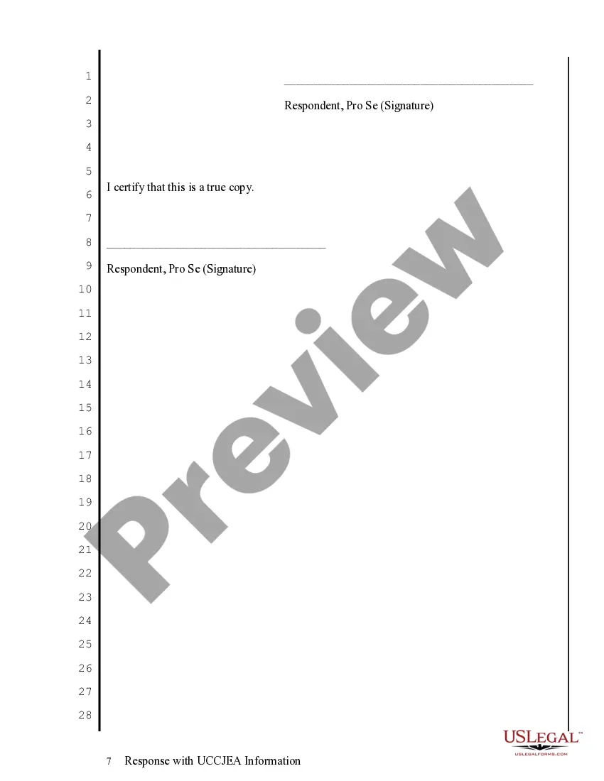 Preview Response with UCCJEA Information
