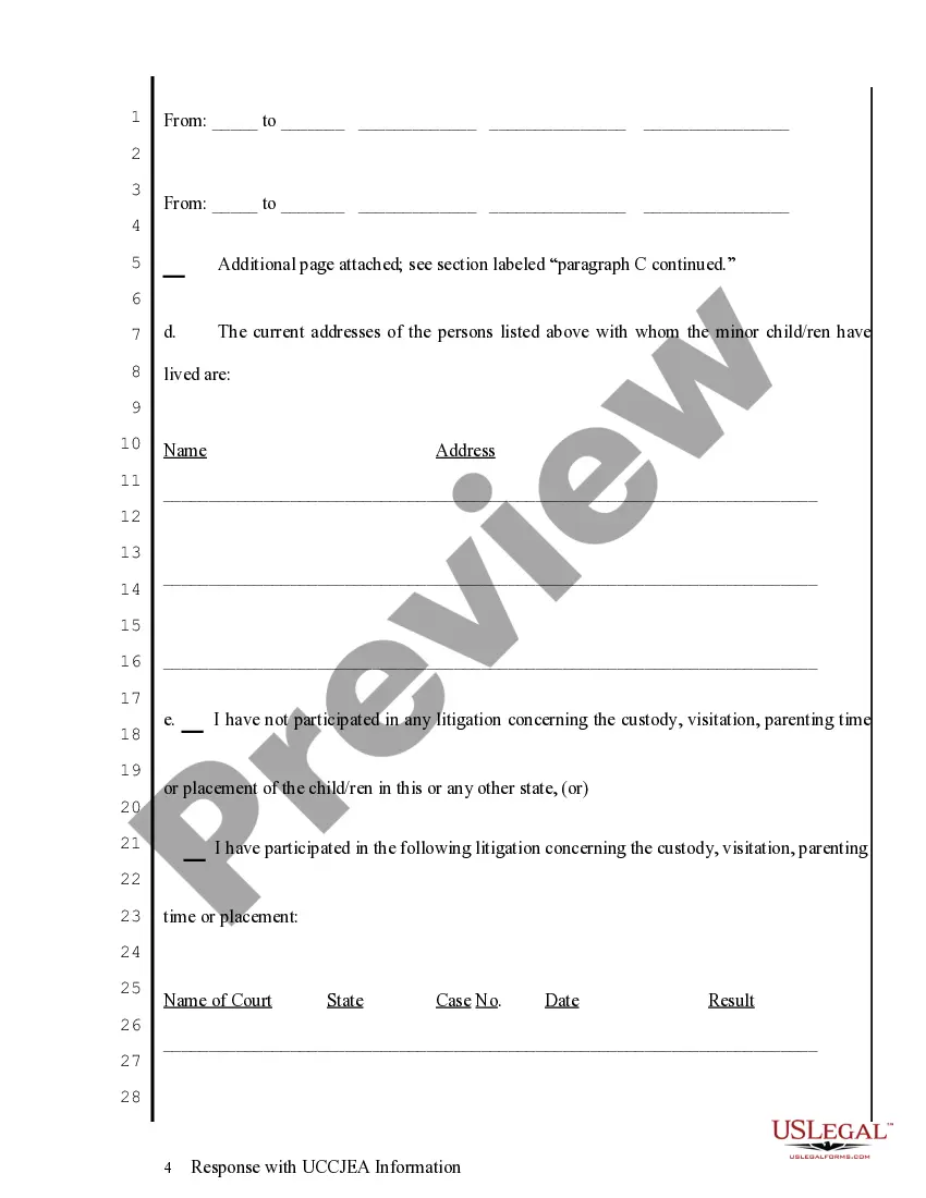 Preview Response with UCCJEA Information