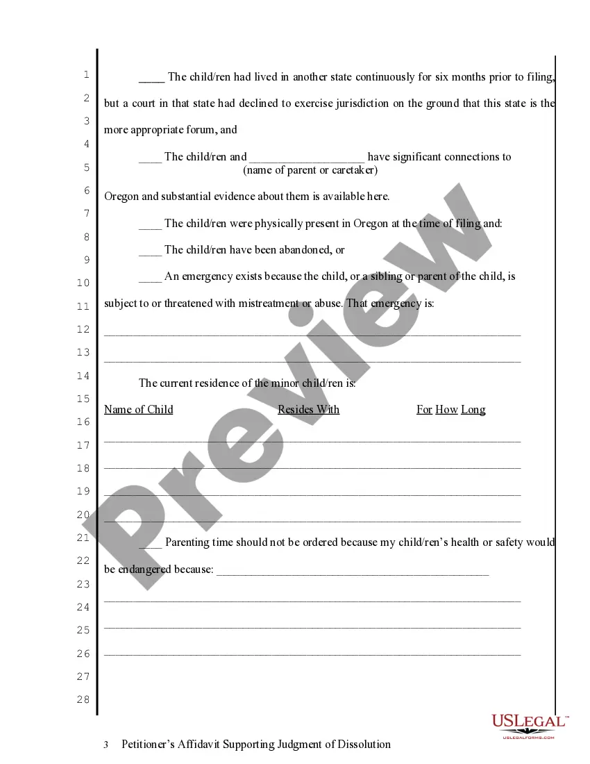 Preview Petitioner's Affidavit Supporting Judgment