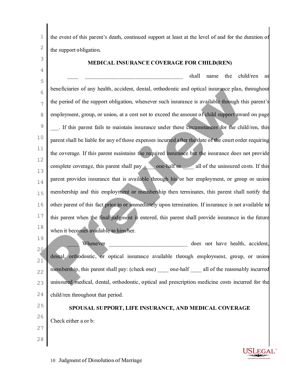 page 9 Judgment of Dissolution of Marriage preview