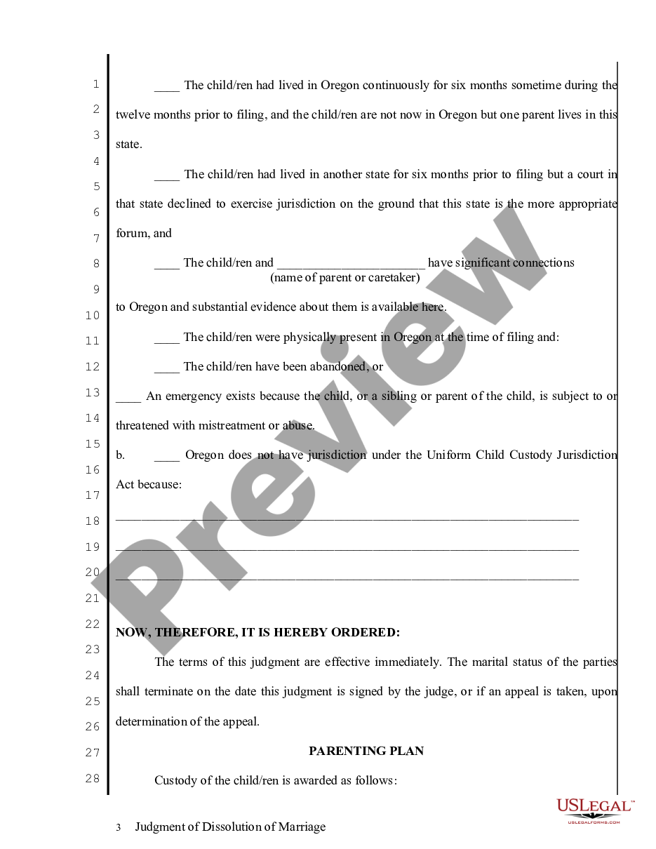 page 2 Judgment of Dissolution of Marriage preview