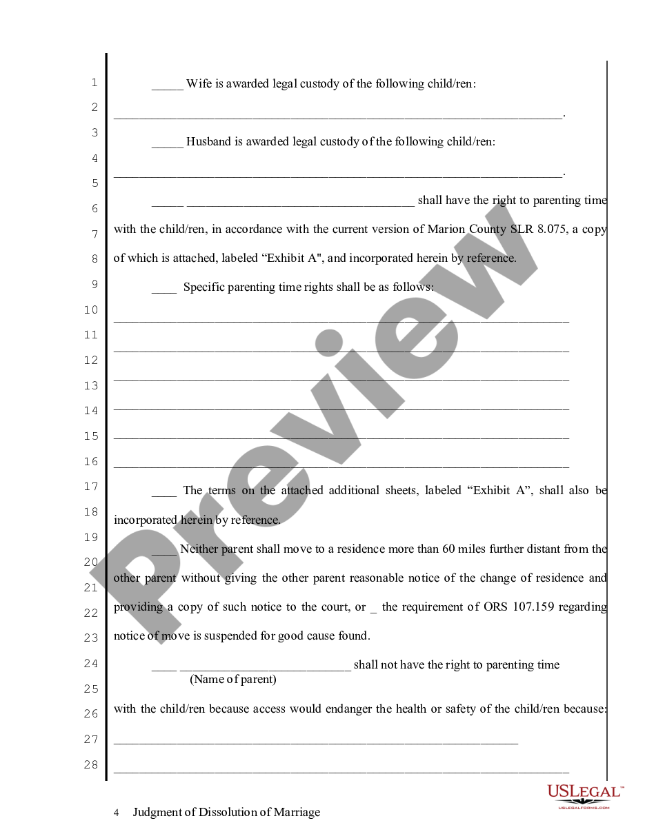 page 3 Judgment of Dissolution of Marriage preview