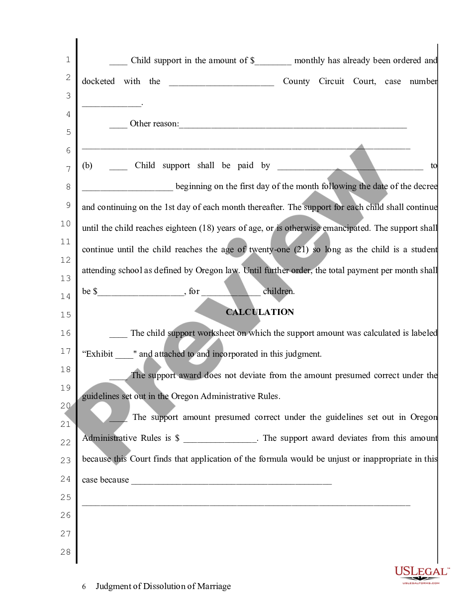 page 5 Judgment of Dissolution of Marriage preview