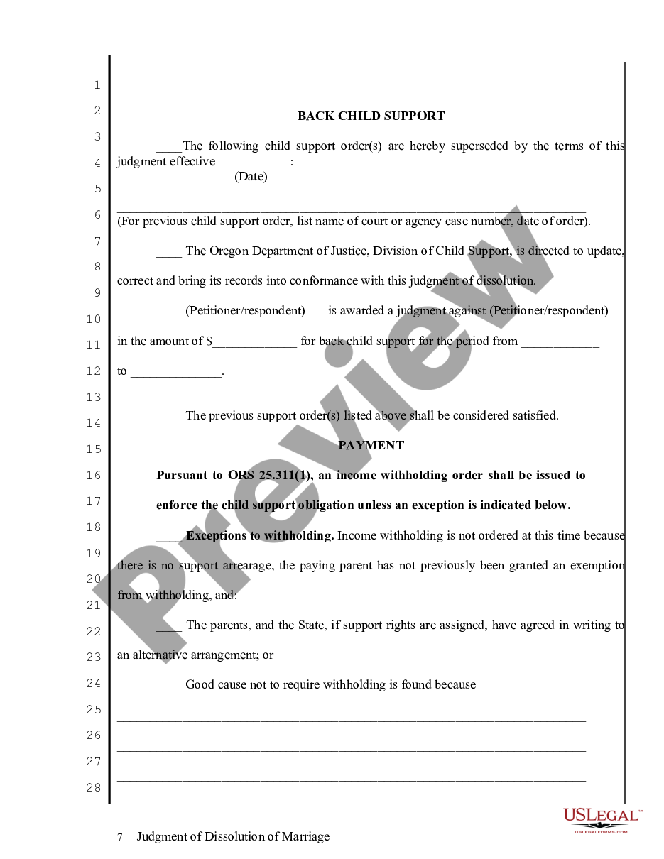 page 6 Judgment of Dissolution of Marriage preview