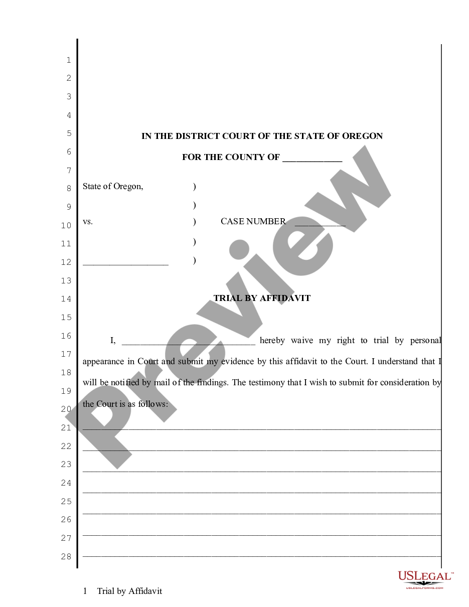 page 0 Trial by Affidavit preview