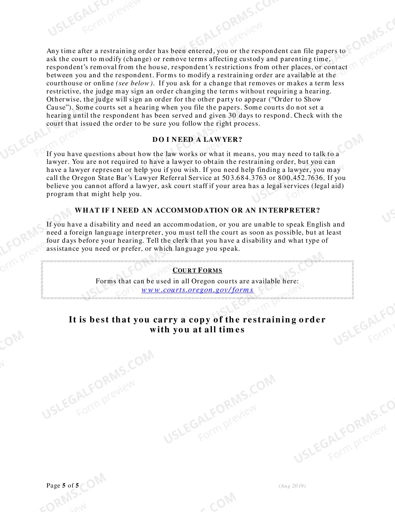 Preview Restraining Order Information, Requirements and Eligibility