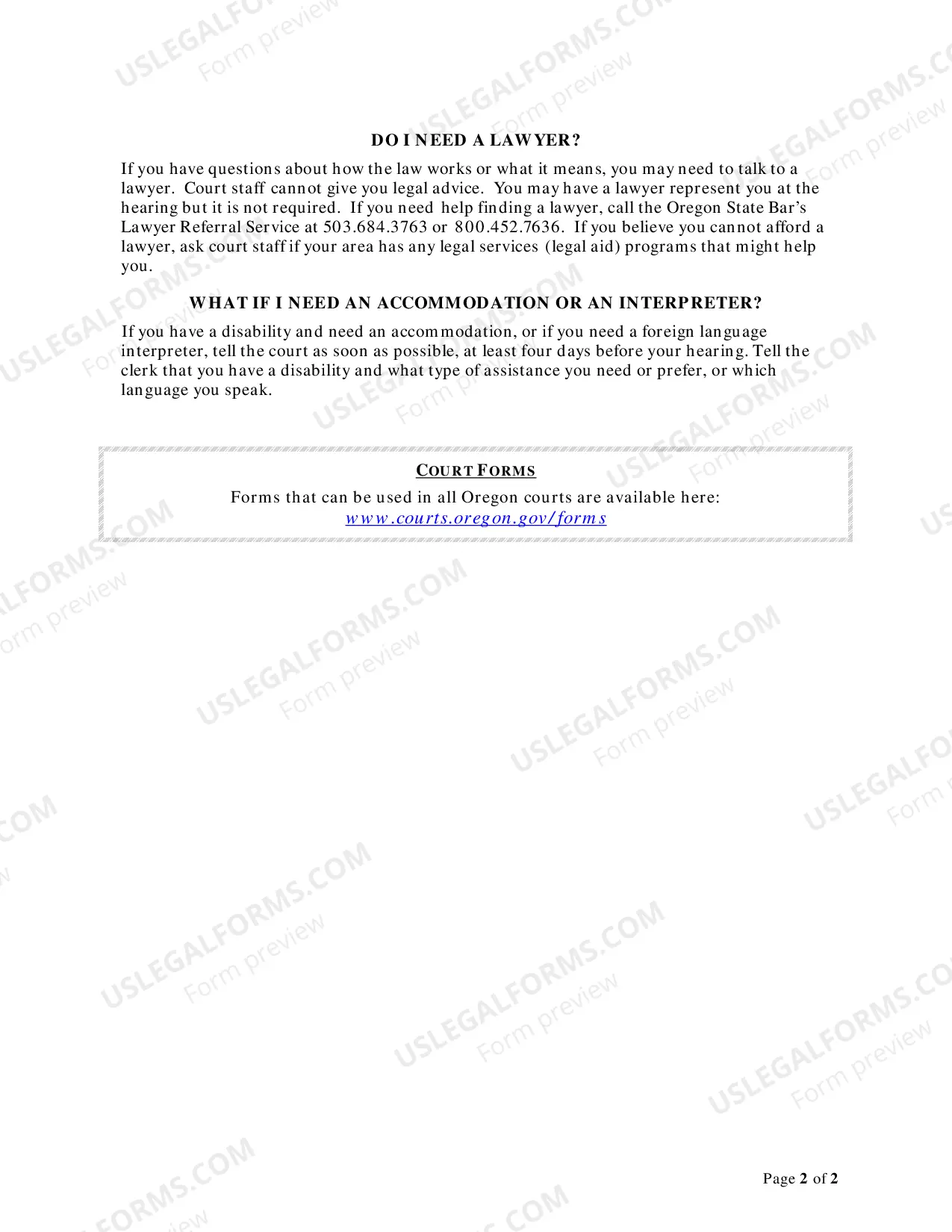 Preview Instructions to Renew Restraining Order