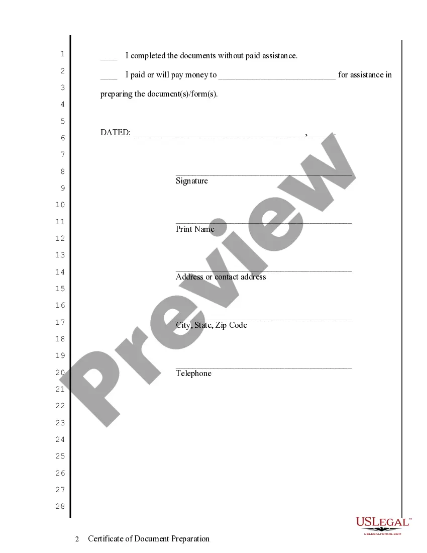 Get Certificate of Document Preparation Preview Certificate of Document Preparation
