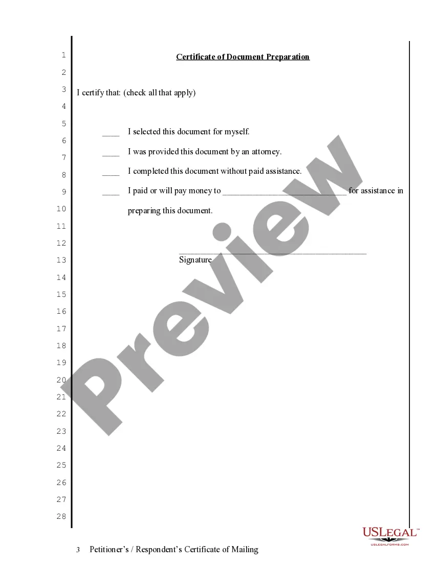 Preview Petitioners - Respondent's Certificate of Mailing