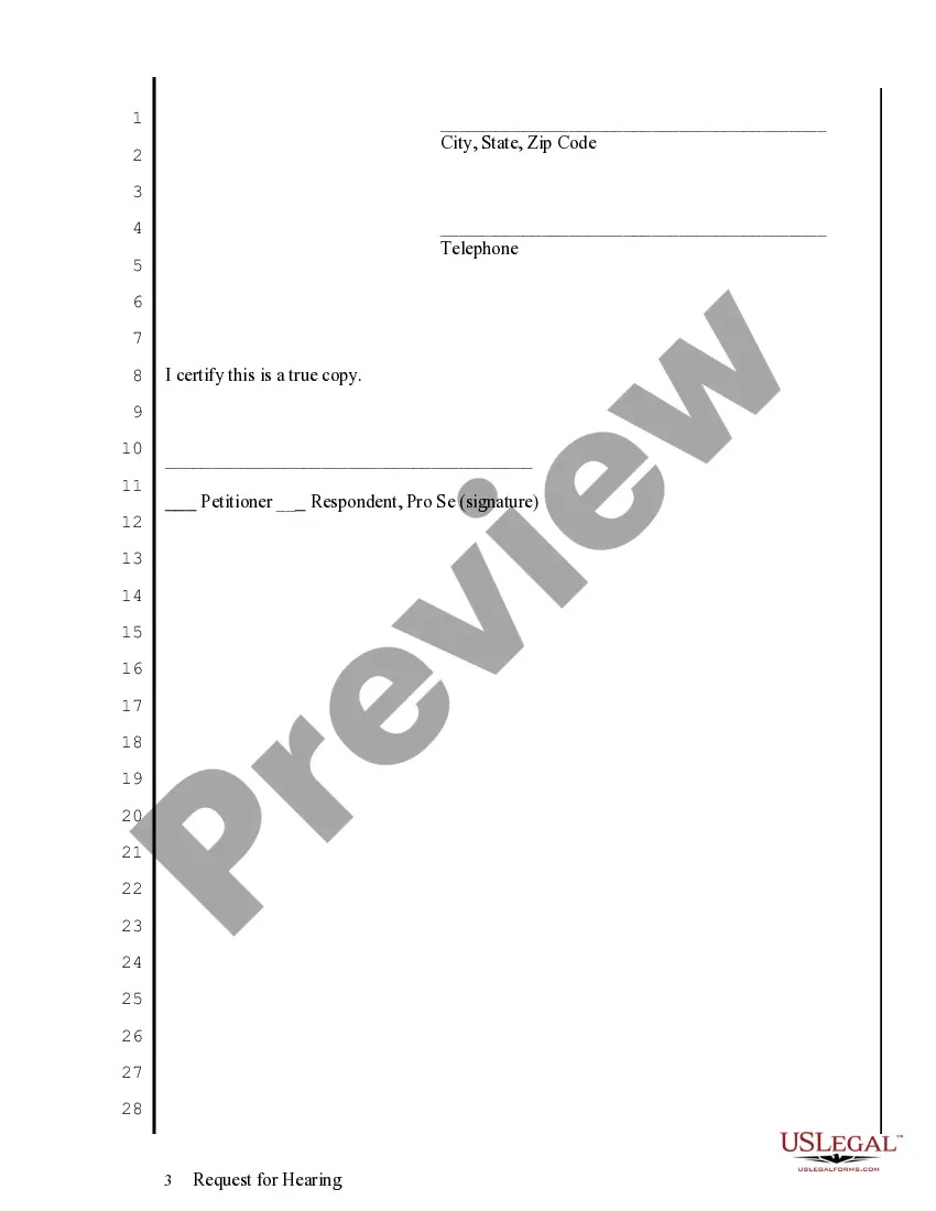 Preview Request for Hearing