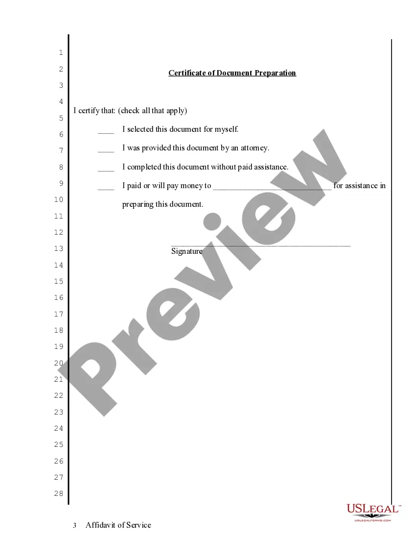 Preview Affidavit of Service regarding various Motions, Orders, etc regarding COPE