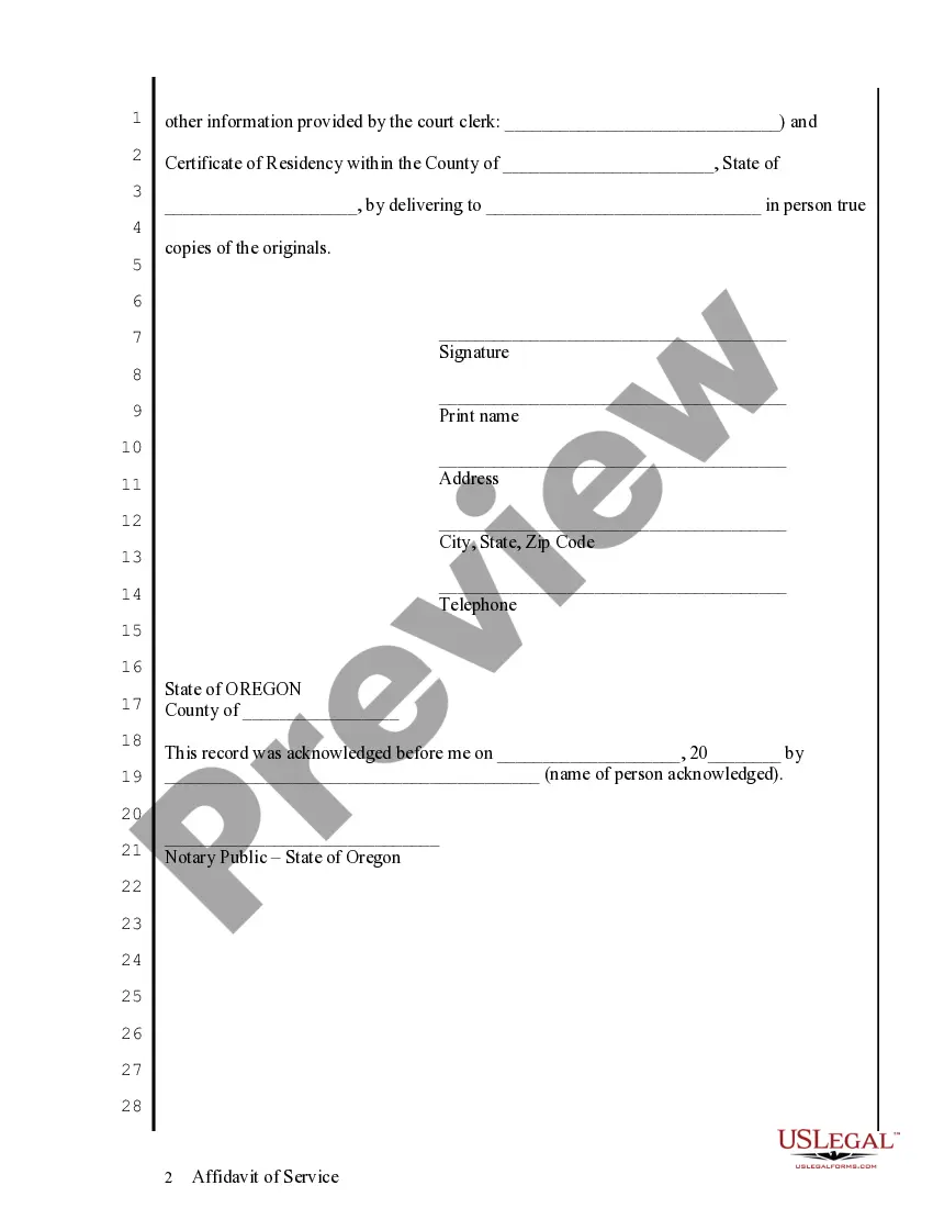 Get Affidavit of Service regarding Petition and Summons Preview Affidavit of Service regarding Petition and Summons