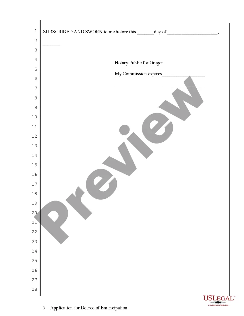 Preview Application for Decree of Emancipation