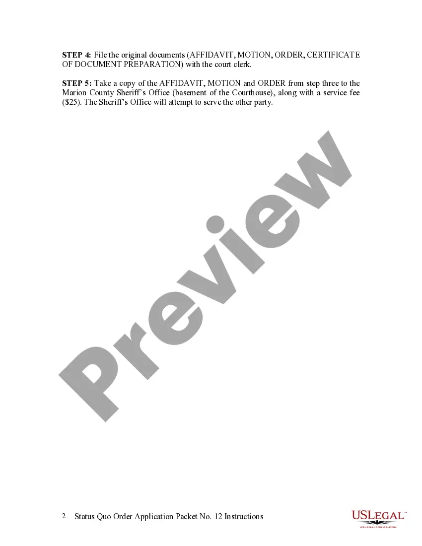 Get Status Quo Application Instructions Preview Status Quo Application Instructions