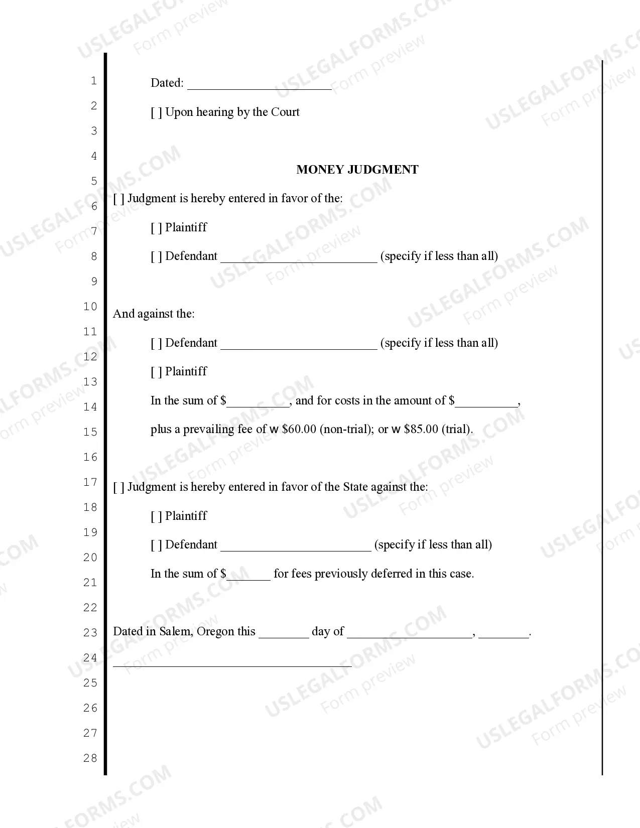 Preview Small Claims Judgment