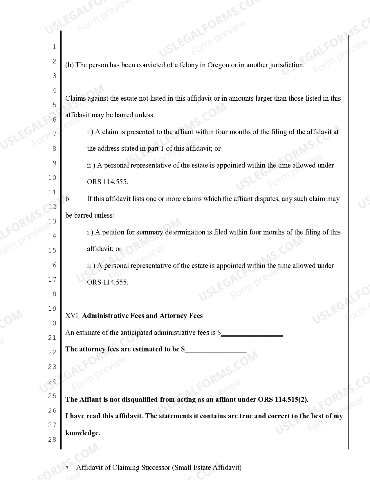 Preview Small Estate Affidavit for Estates under 75,000 Personal - 200,000 Real Property