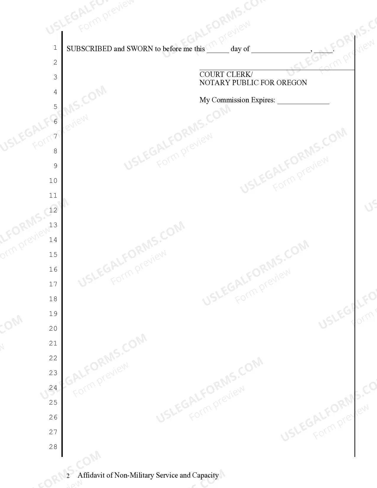 Preview Supplemental Affidavit - Servicemembers Civil Relief Act
