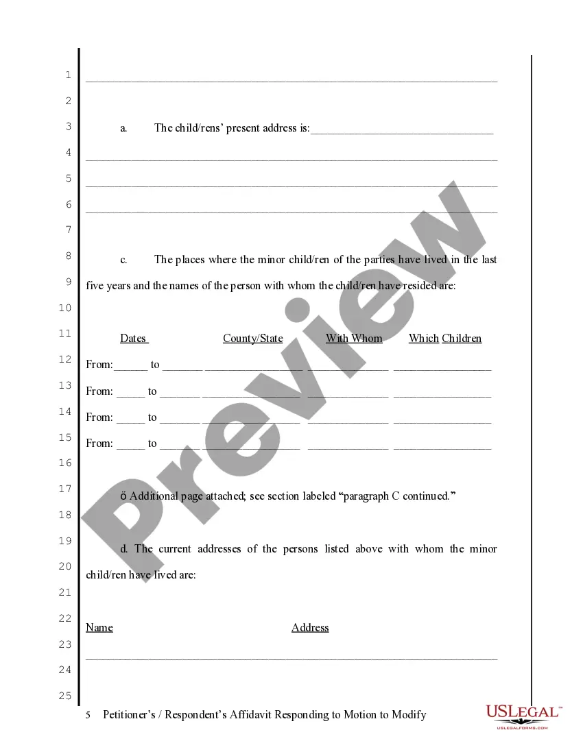 Get Response to Petition for Modification of Custody and Visitation Forms and Instructions Preview Response to Petition for Modification of Custody and Visitation Forms and Instructions