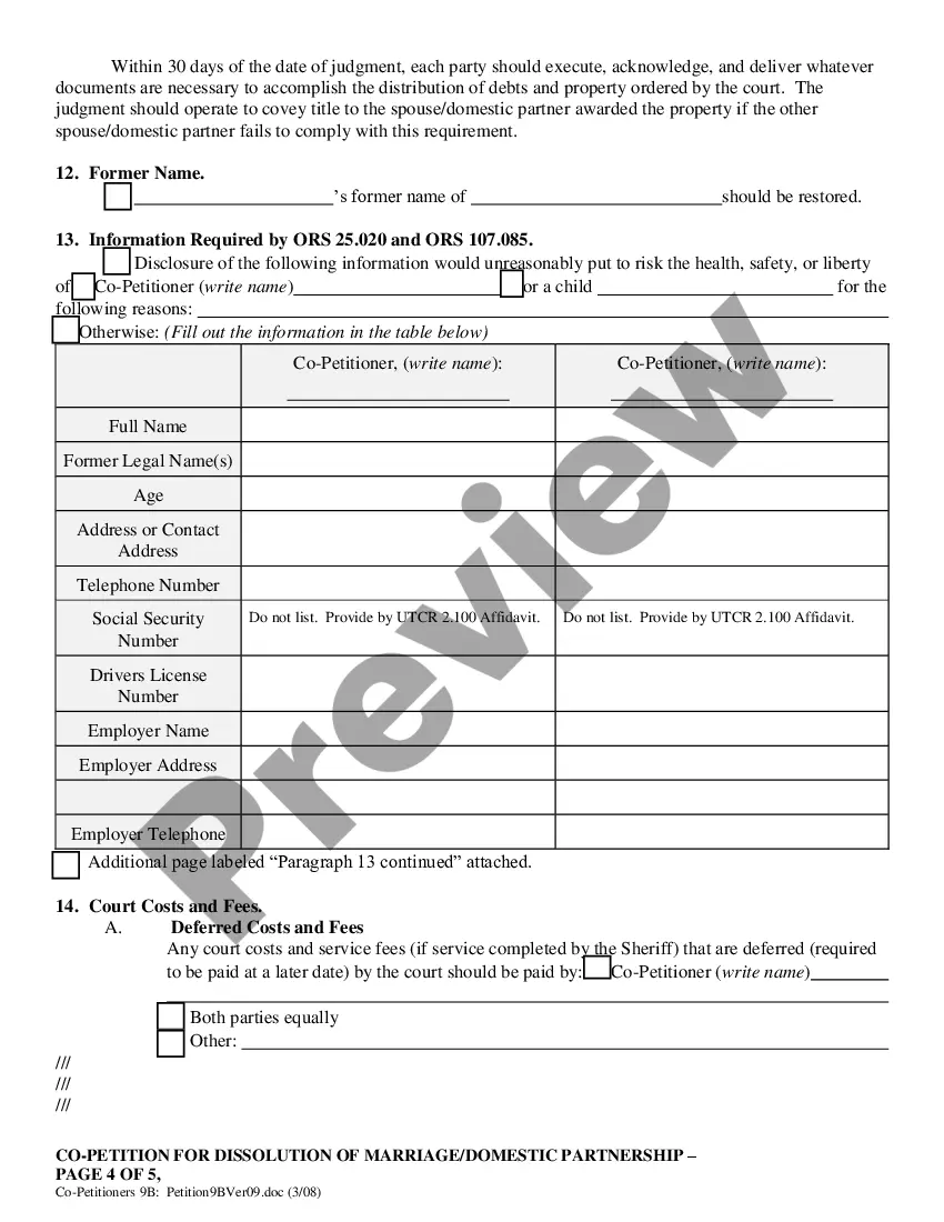 Get Co-Petition for Dissolution of Marriage Preview Co-Petition for Dissolution of Marriage