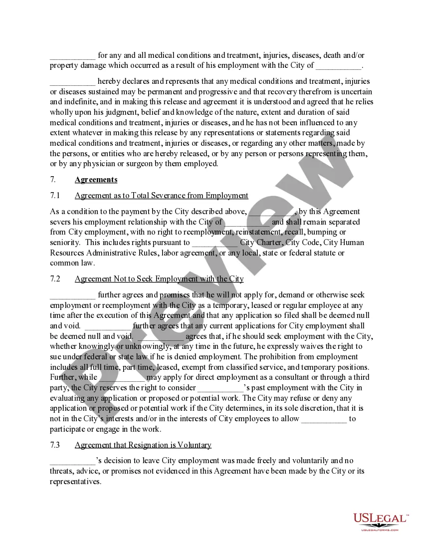 Preview Settlement Agreement and Release of all claims