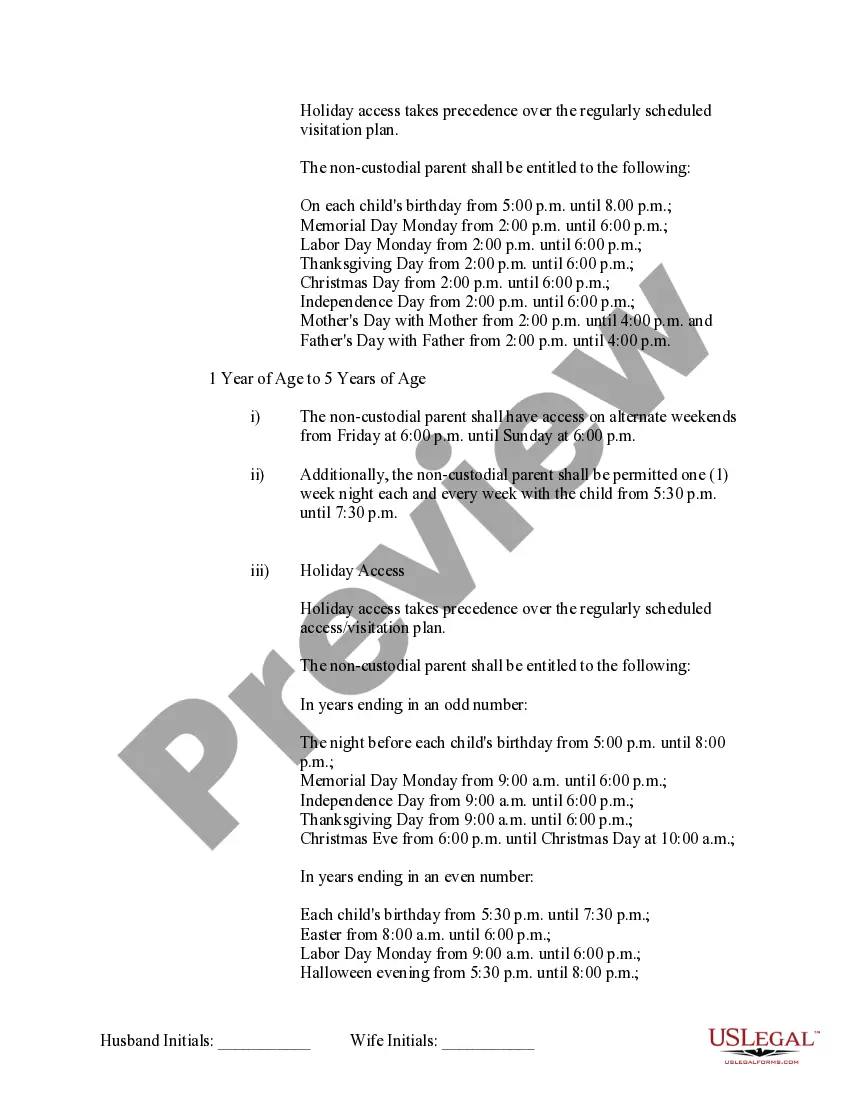Preview Marital Domestic Separation and Property Settlement Agreement Minor Children no Joint Property or Debts where Divorce Action Filed