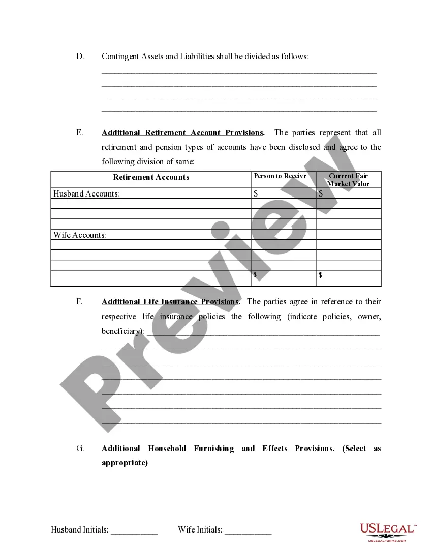 Preview Marital Domestic Separation and Property Settlement Agreement Minor Children Parties May have Joint Property or Debts effective Immediately