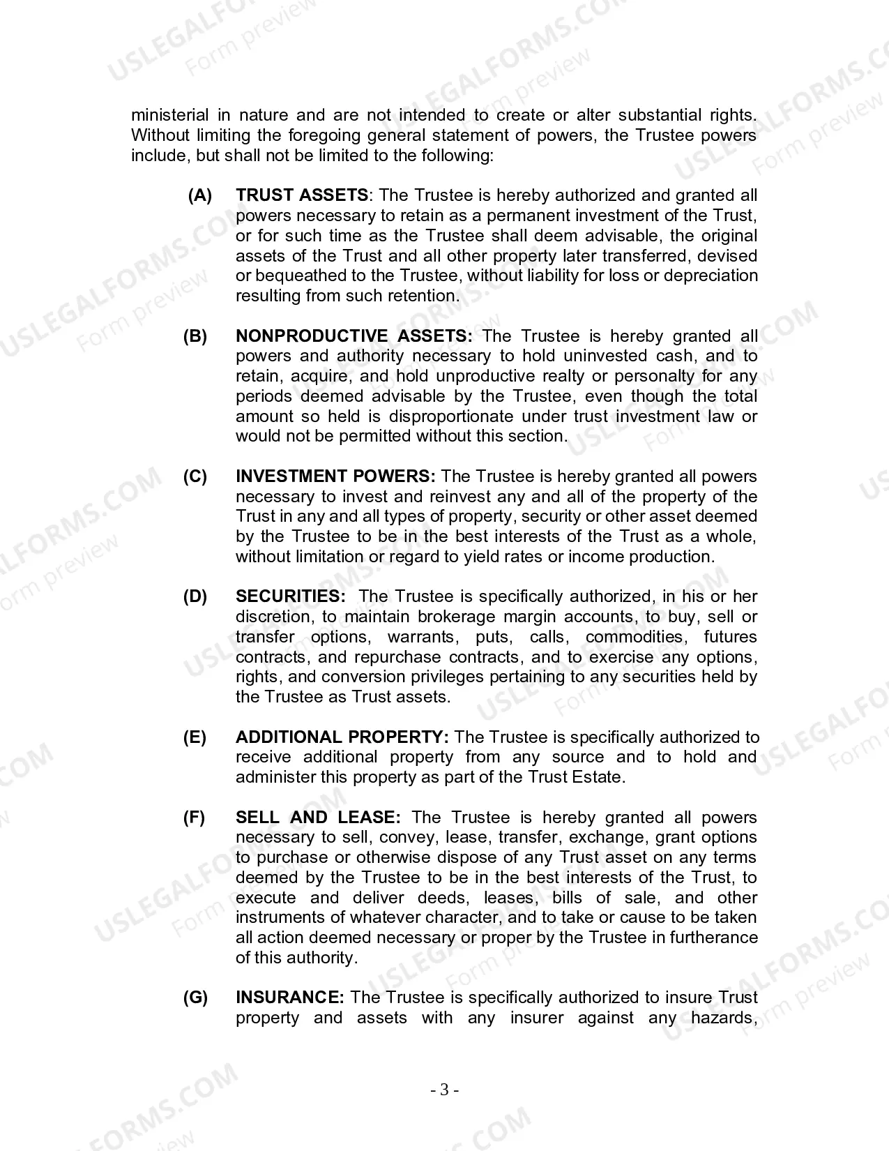Preview Revocable Living Trust for Husband and Wife with No Children