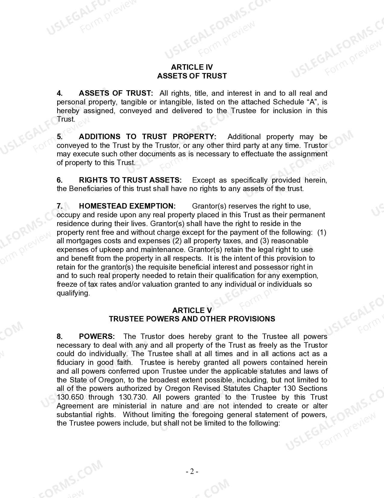 Preview Living Trust for Individual Who is Single, Divorced or Widow (or Widower) with No Children