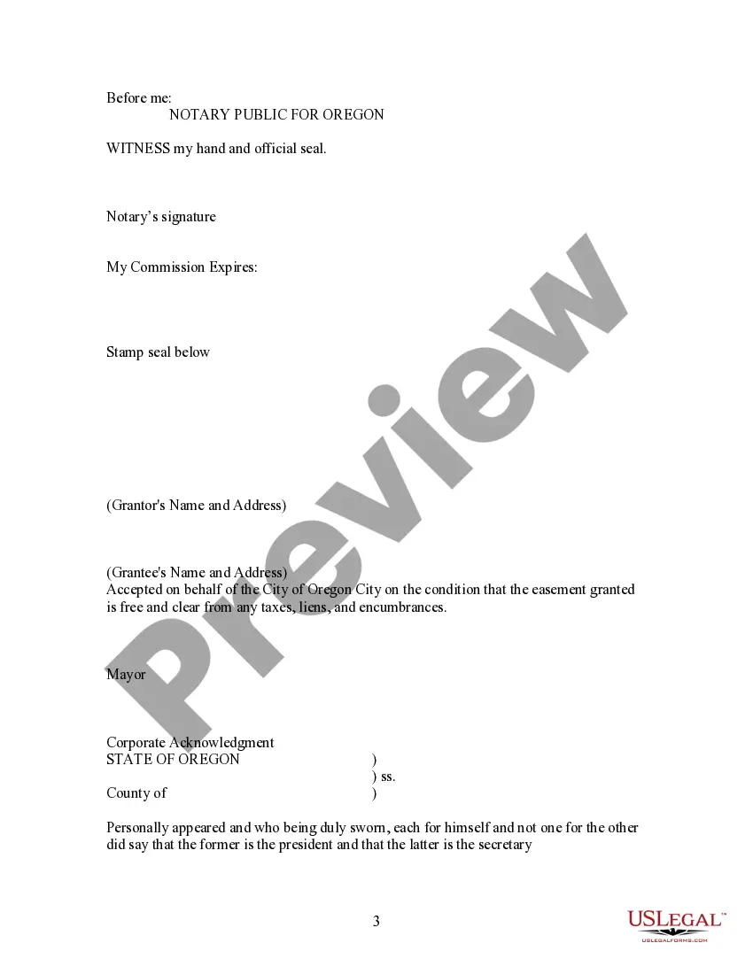 Preview Public Utilities Easement - temporary and permanent