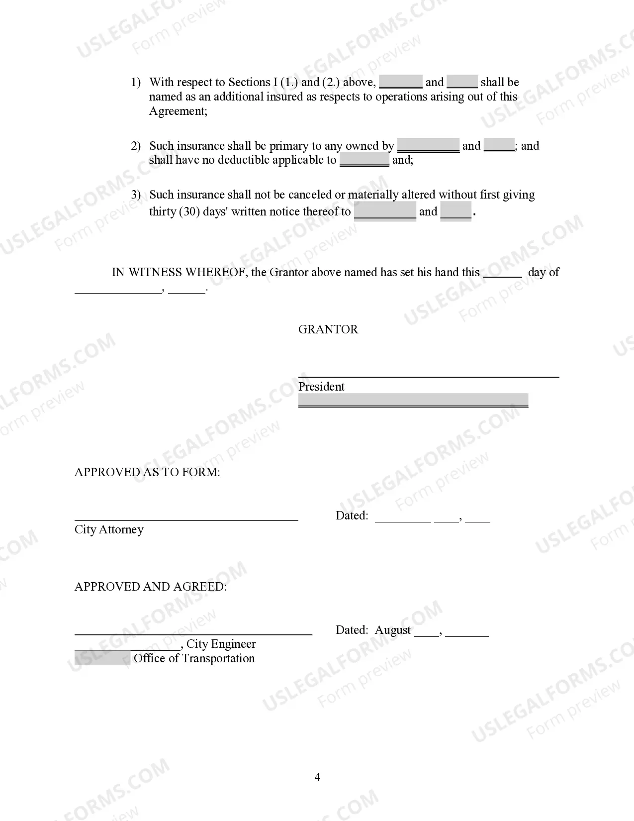 Preview Temporary Construction Easement and Agreement