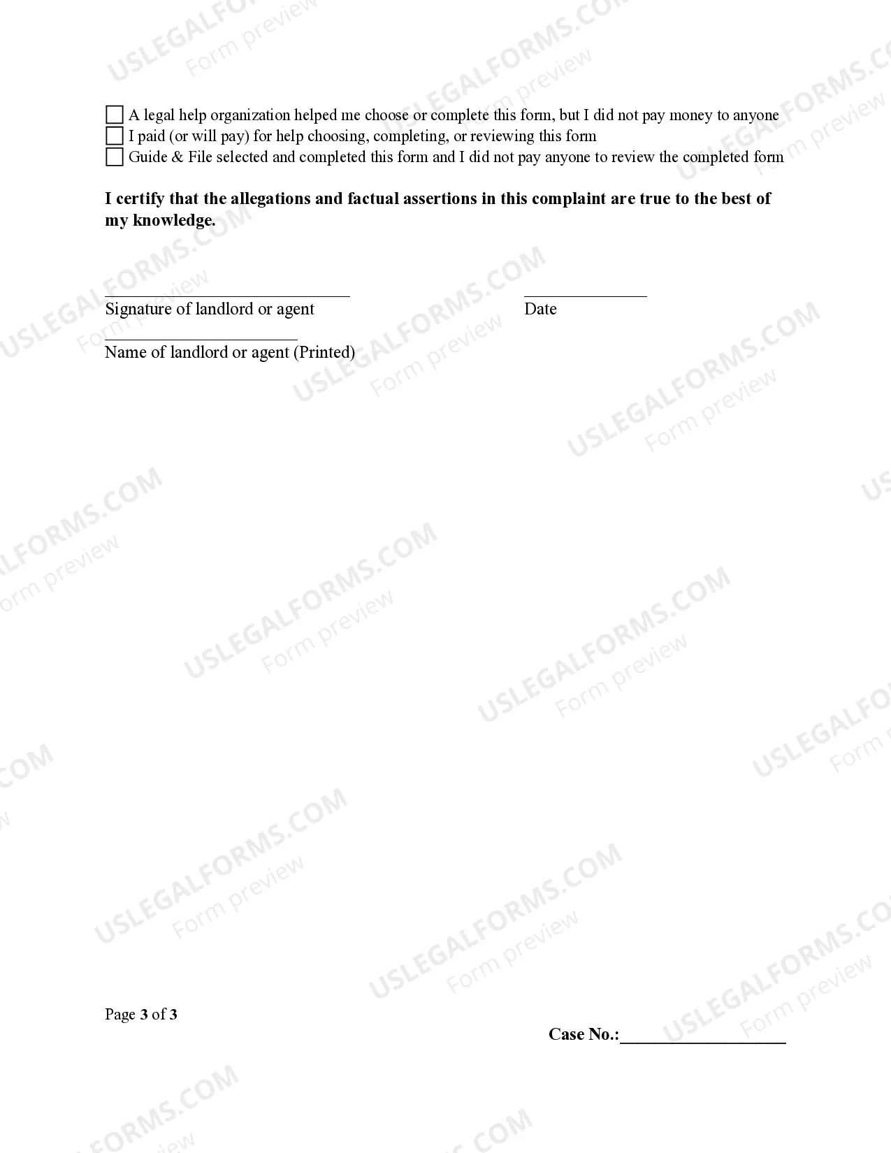 Preview Residential Eviction Complaint