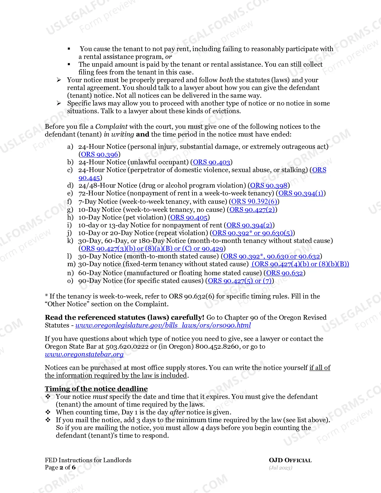 Preview Residential Eviction Instructions