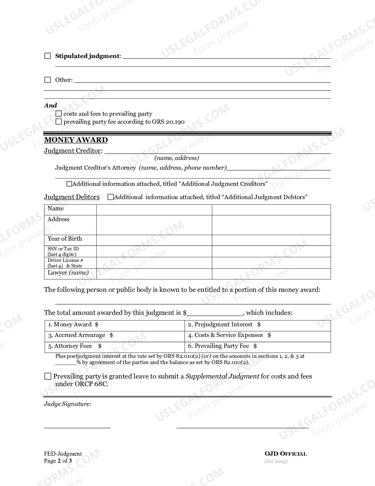 Preview General Judgment in a Forcible Entry and Unlawful Detainer / Eviction Action