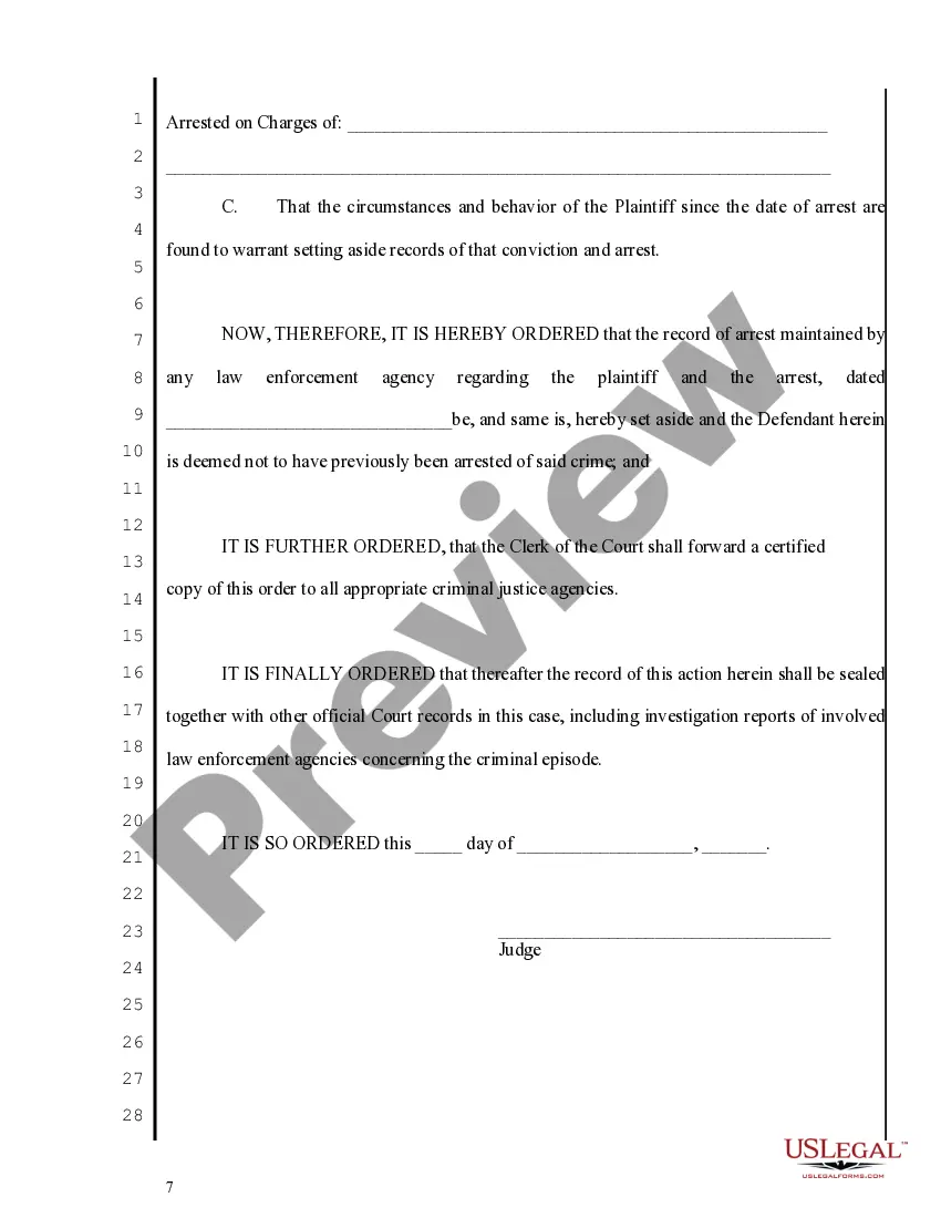 Preview Oregon Expungement Package - Arrested but not Charged