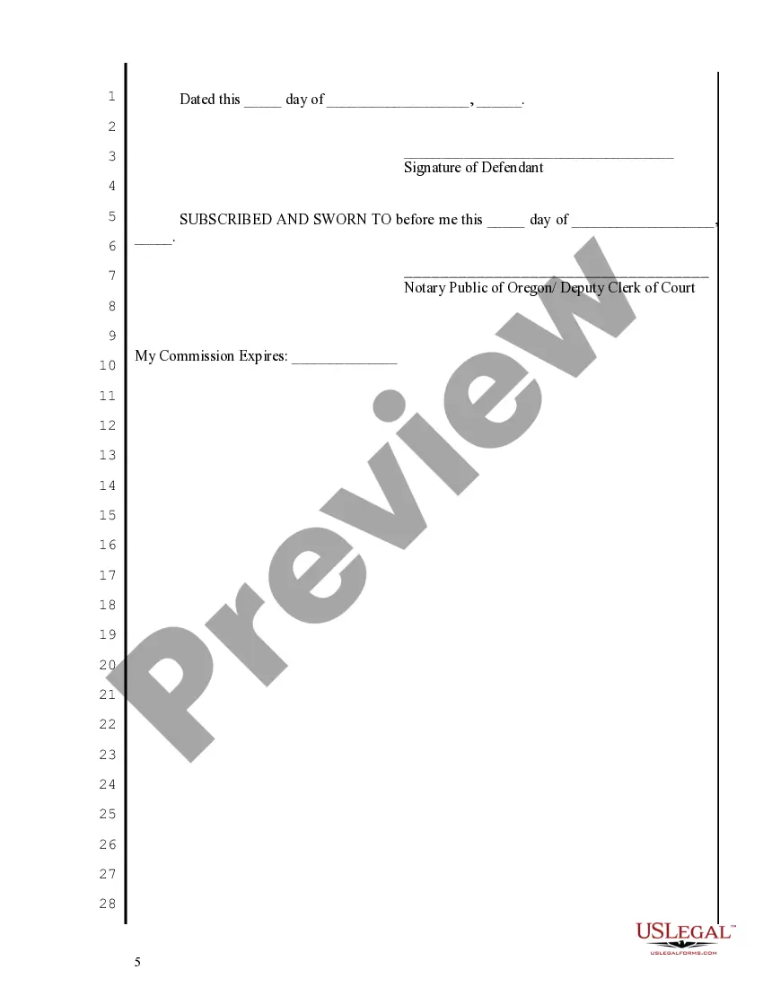 Preview Oregon Expungement Package - Acquitted
