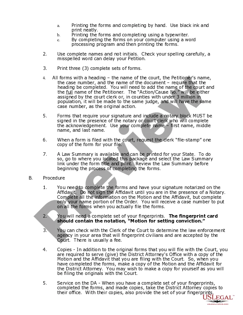 Preview Oregon Expungement Package - Convicted more than 3 years ago