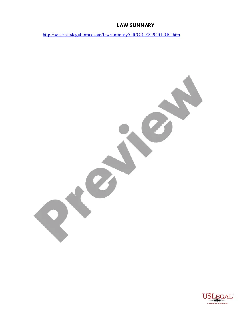 Preview Oregon Expungement Package - Convicted more than 3 years ago