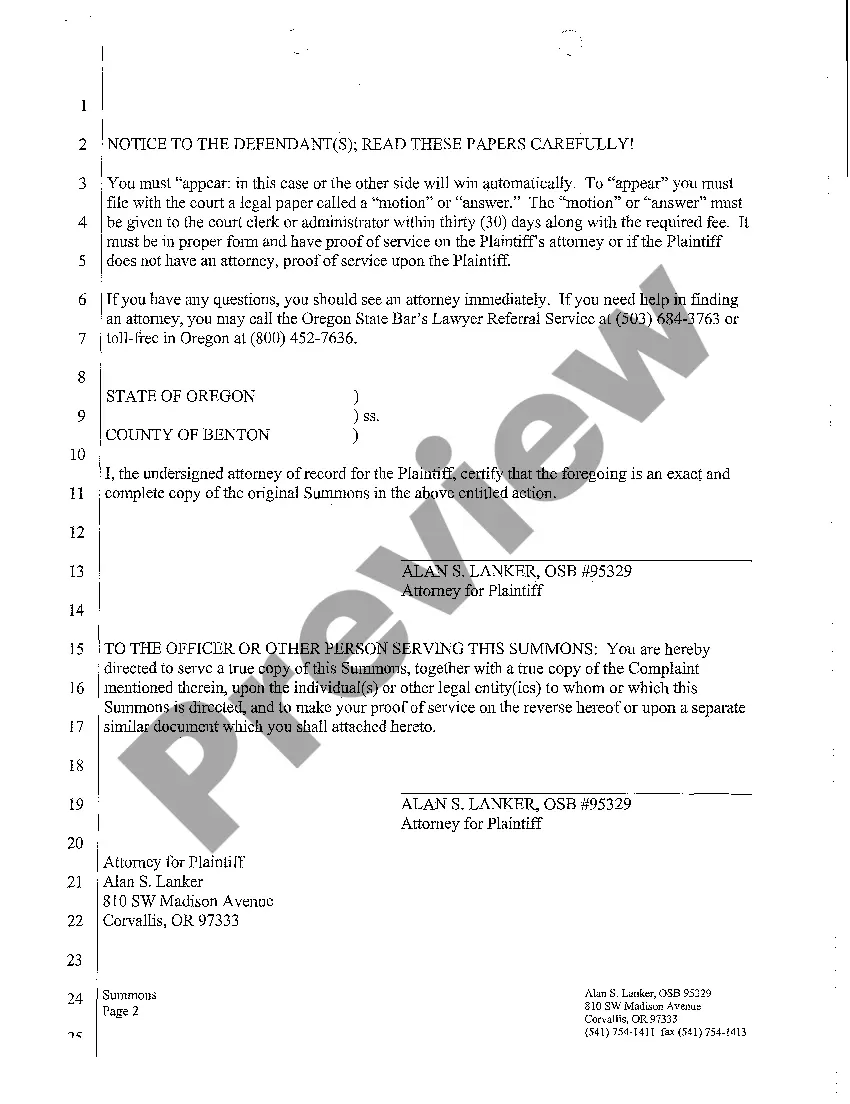 Preview A04 Summons of Defendant