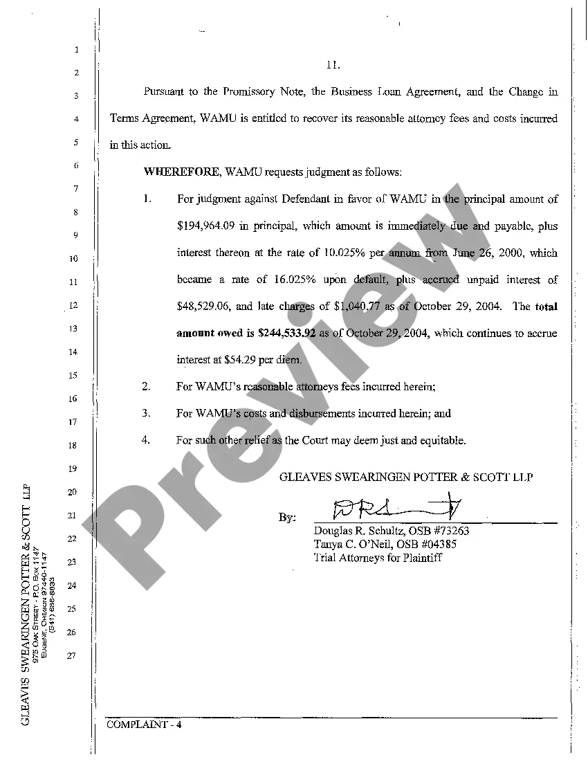 Get A01 Complaint - Action on Promissory Note Preview A01 Complaint - Action on Promissory Note