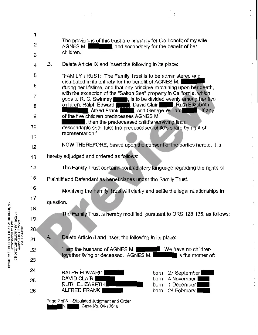 Preview A05 Stipulated Judgment and Order with Trust Modifications