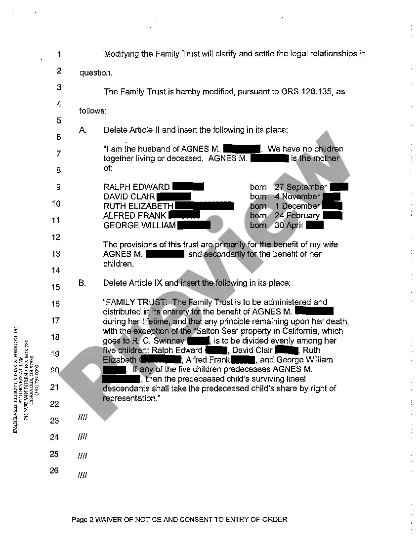 Get A04 Waiver of Notice and Consent to Entry of Order Preview A04 Waiver of Notice and Consent to Entry of Order