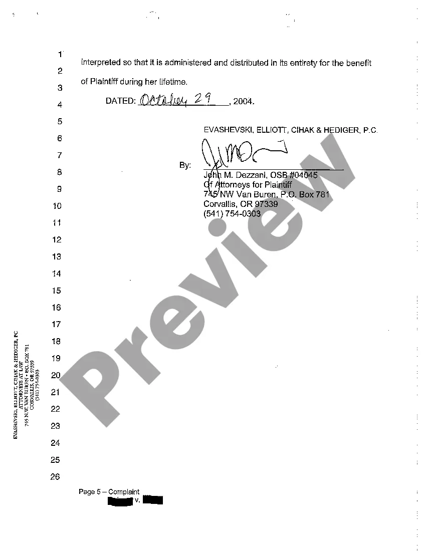 Get A01 Complaint for Declaratory Relief of Language Interpretation in Family Trust Preview A01 Complaint for Declaratory Relief of Language Interpretation in Family Trust
