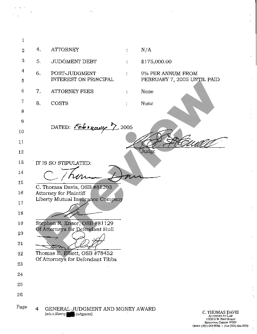 Get A12 General Judgment and Money Award Partially in Favor of Plaintiff Preview A12 General Judgment and Money Award Partially in Favor of Plaintiff