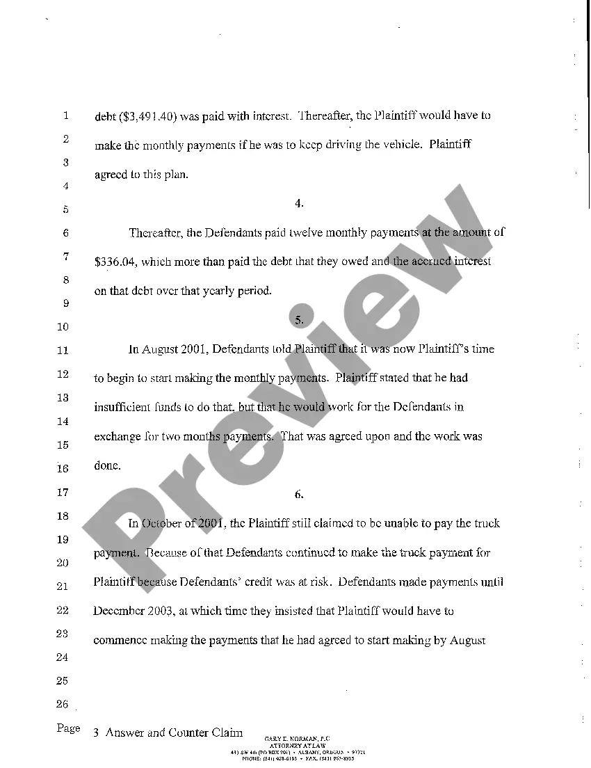 Preview A02 Answer and Counterclaim