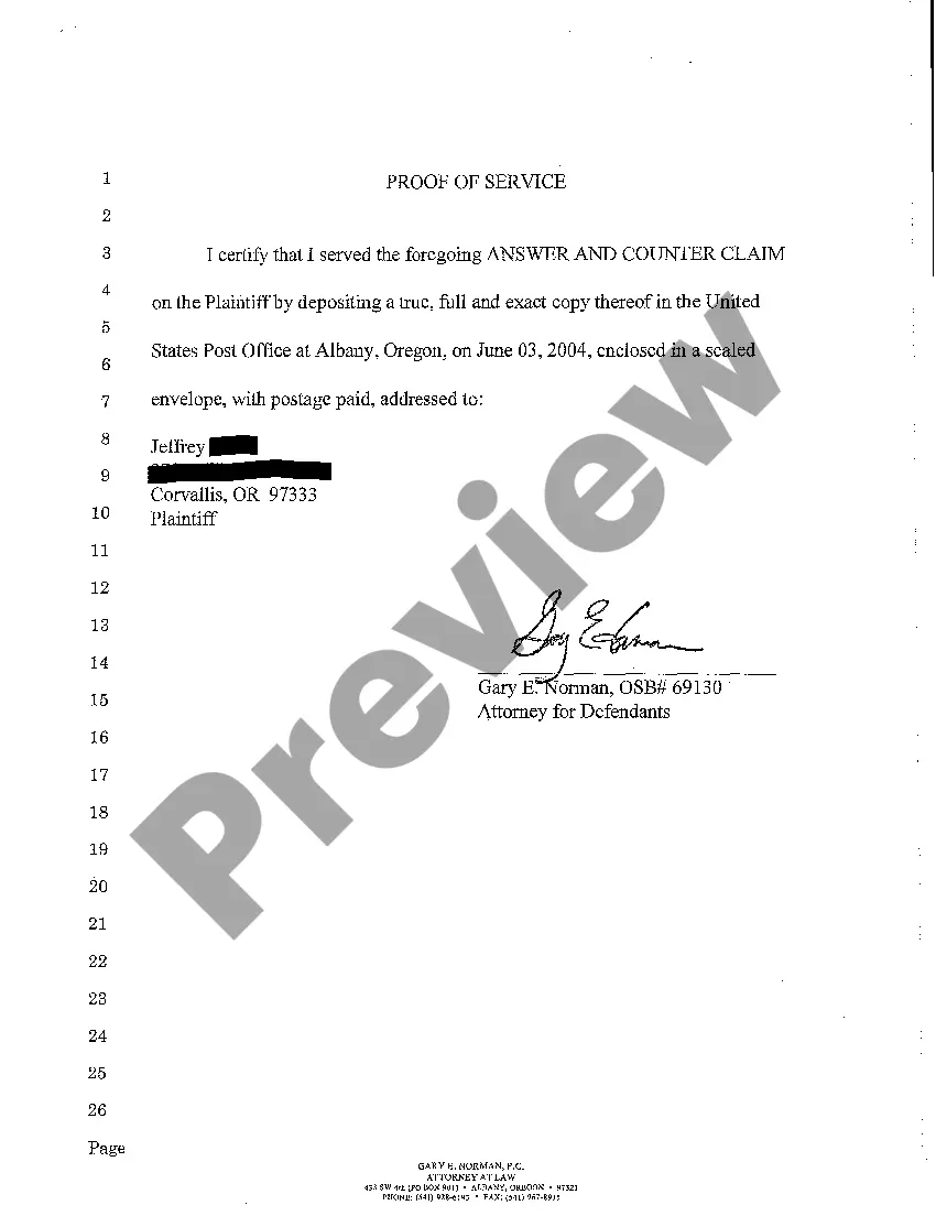 Preview A02 Answer and Counterclaim