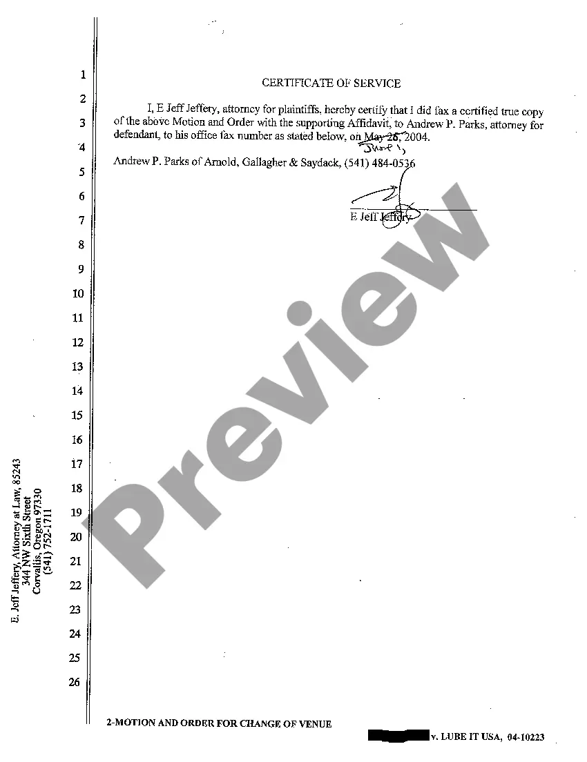 Get A05 Affidavit in Support of Motion to Change Venue Preview A05 Affidavit in Support of Motion to Change Venue