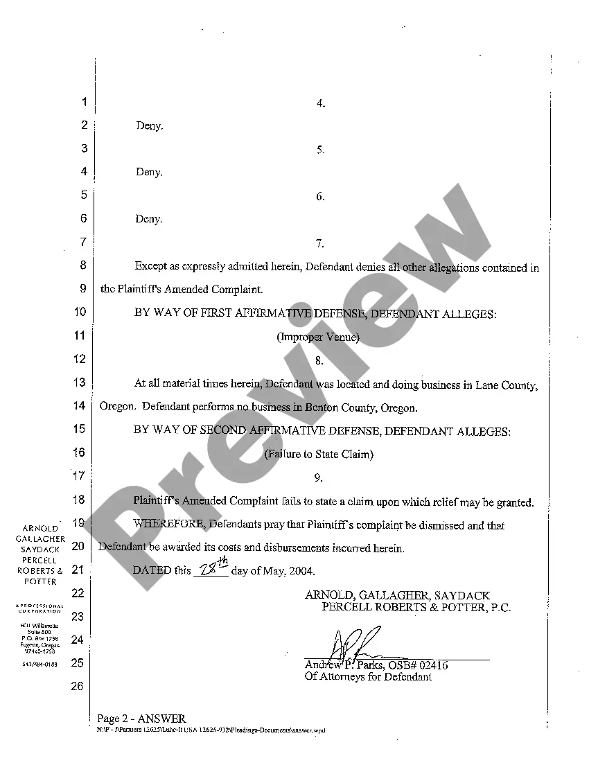 Preview A03 Answer and Affirmative Defenses