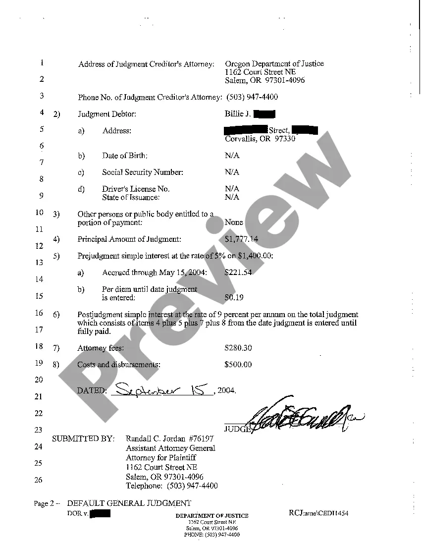 Preview A06 Default General Judgment