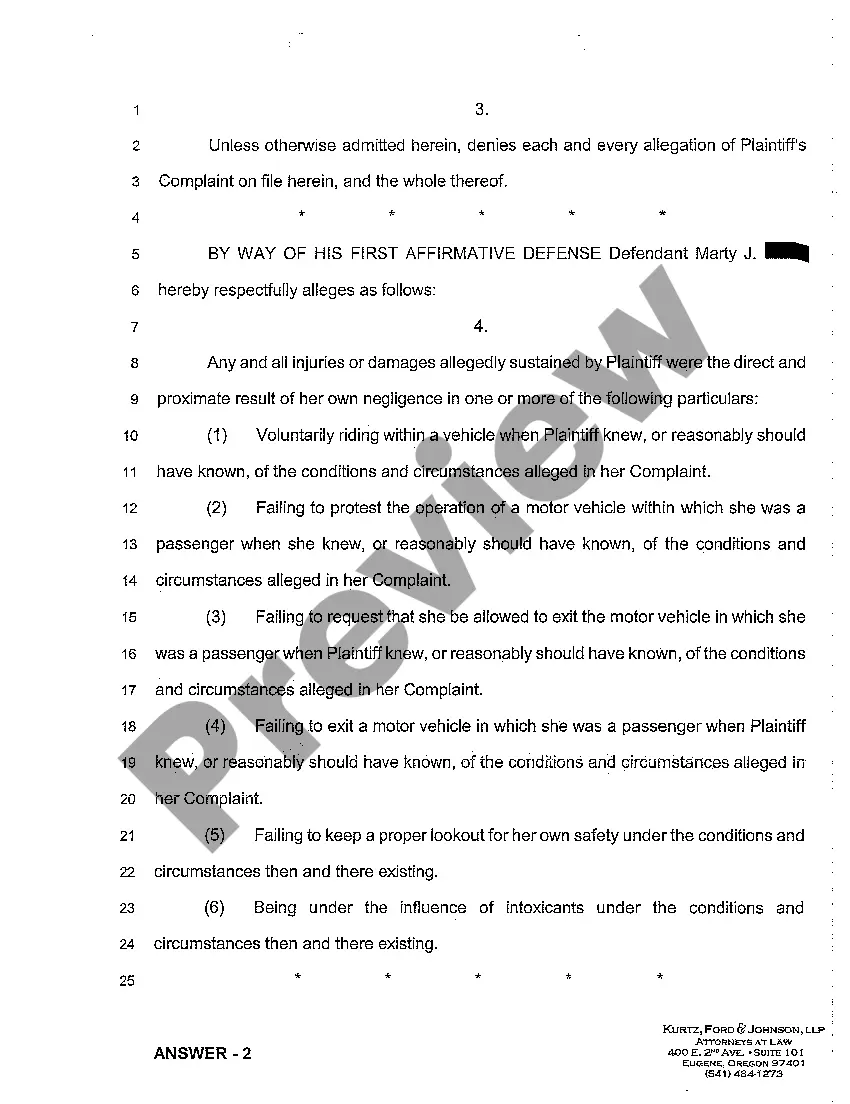 Preview A02 Defendant's Answer